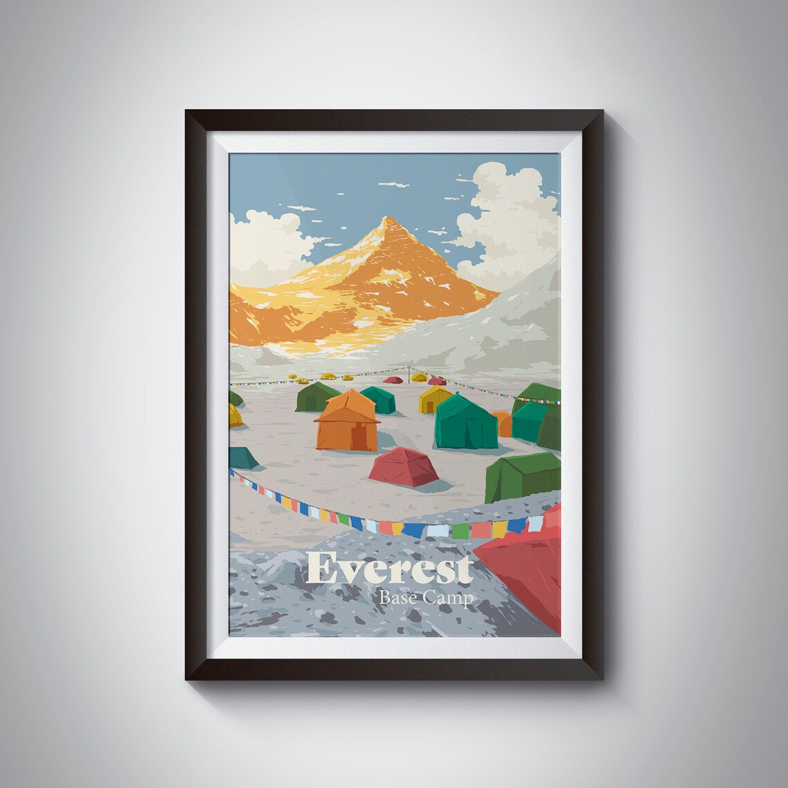 Mount Everest Base Camp Travel Poster, Himalayas