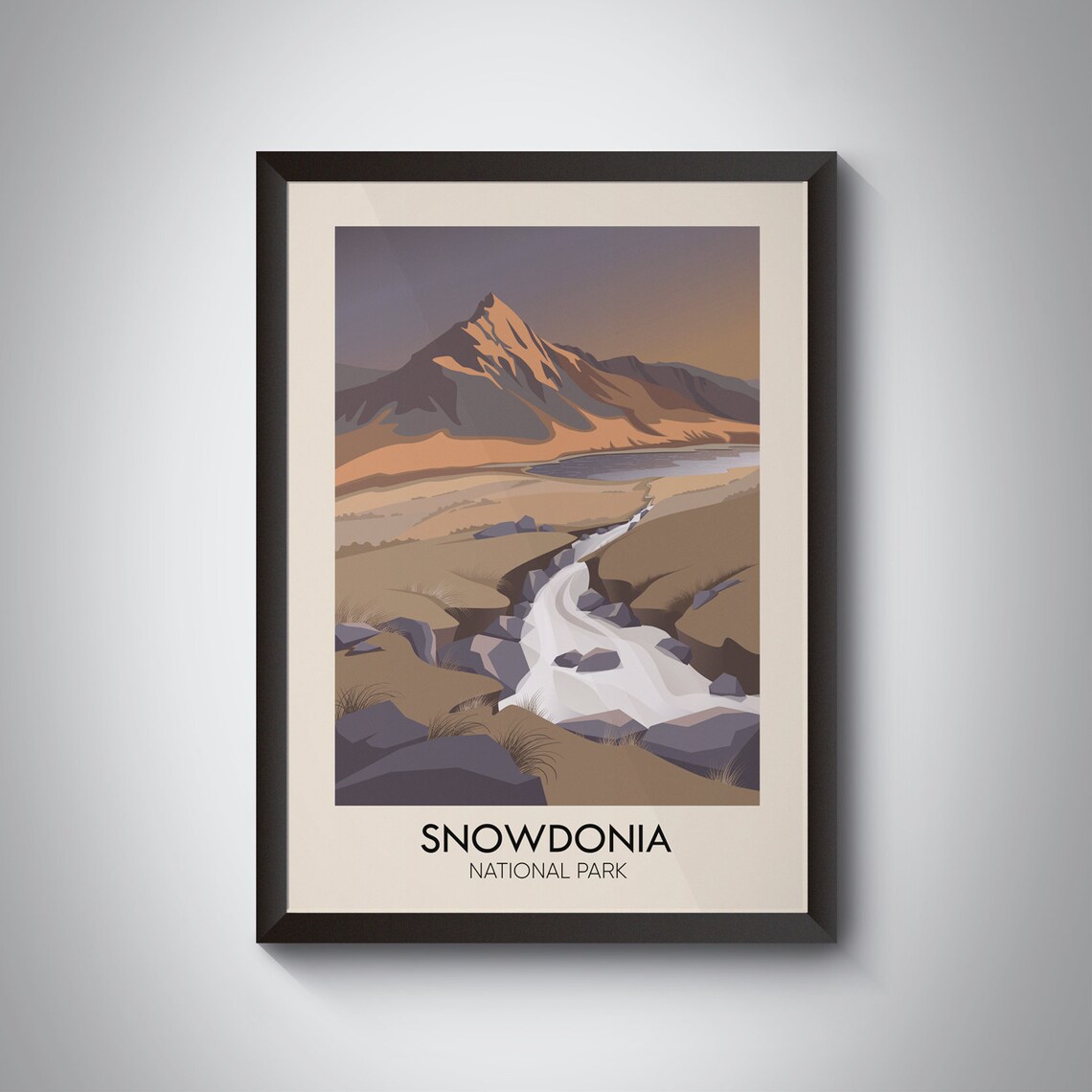 Snowdonia National Park Vintage Travel Poster, Wales