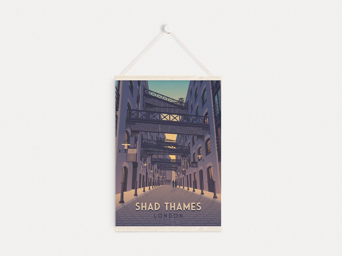 Shad Thames London Vintage Travel Poster Art Print - Image 4