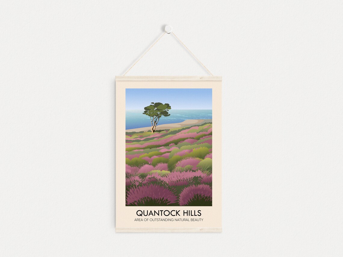 Quantock Hills AONB Vintage Travel Poster, Somerset - Image 4