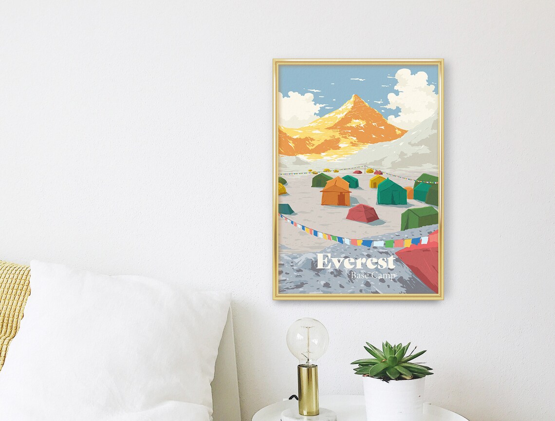 Mount Everest Base Camp Travel Poster, Himalayas - Image 3