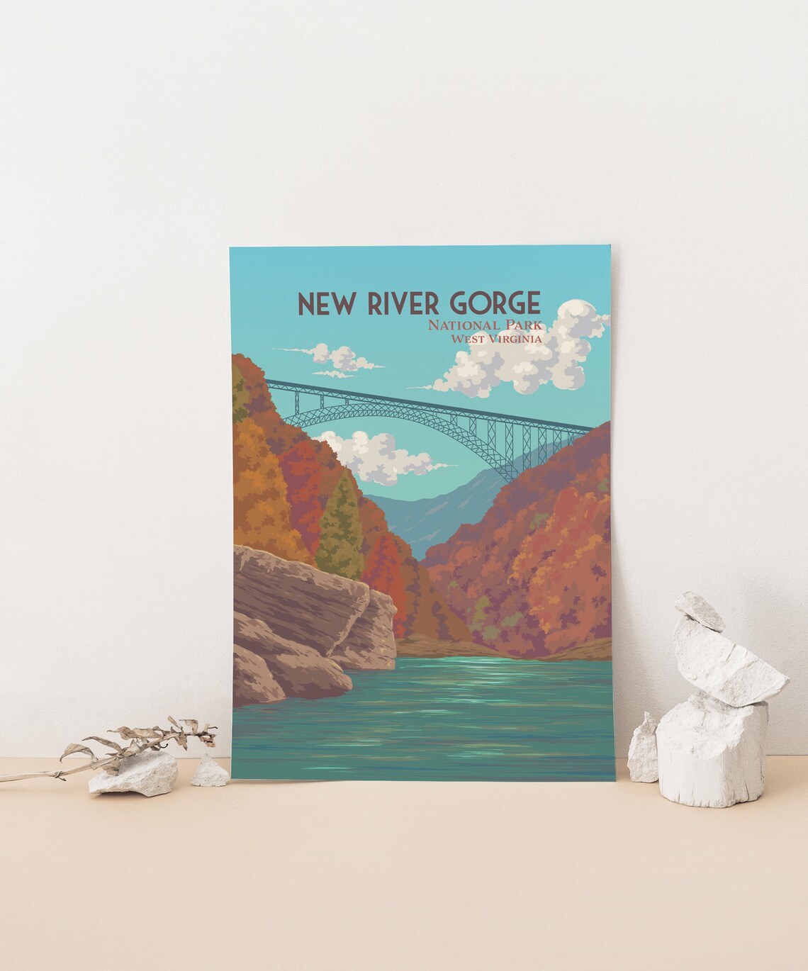 New River Gorge National Park Autumn Bridge West Virginia Poster - Image 4