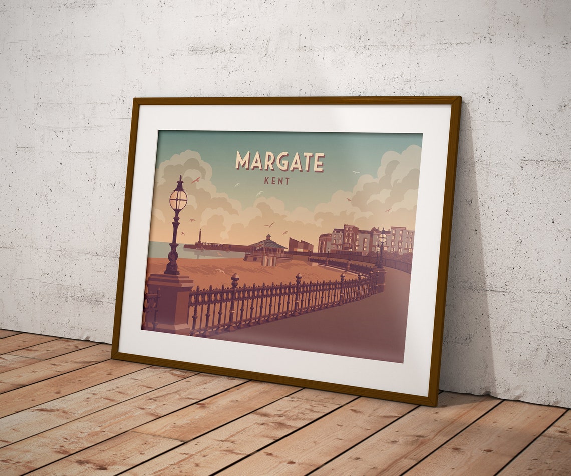 Margate Kent Seaside Promenade Bandstand Retro England Travel Poster - Image 4