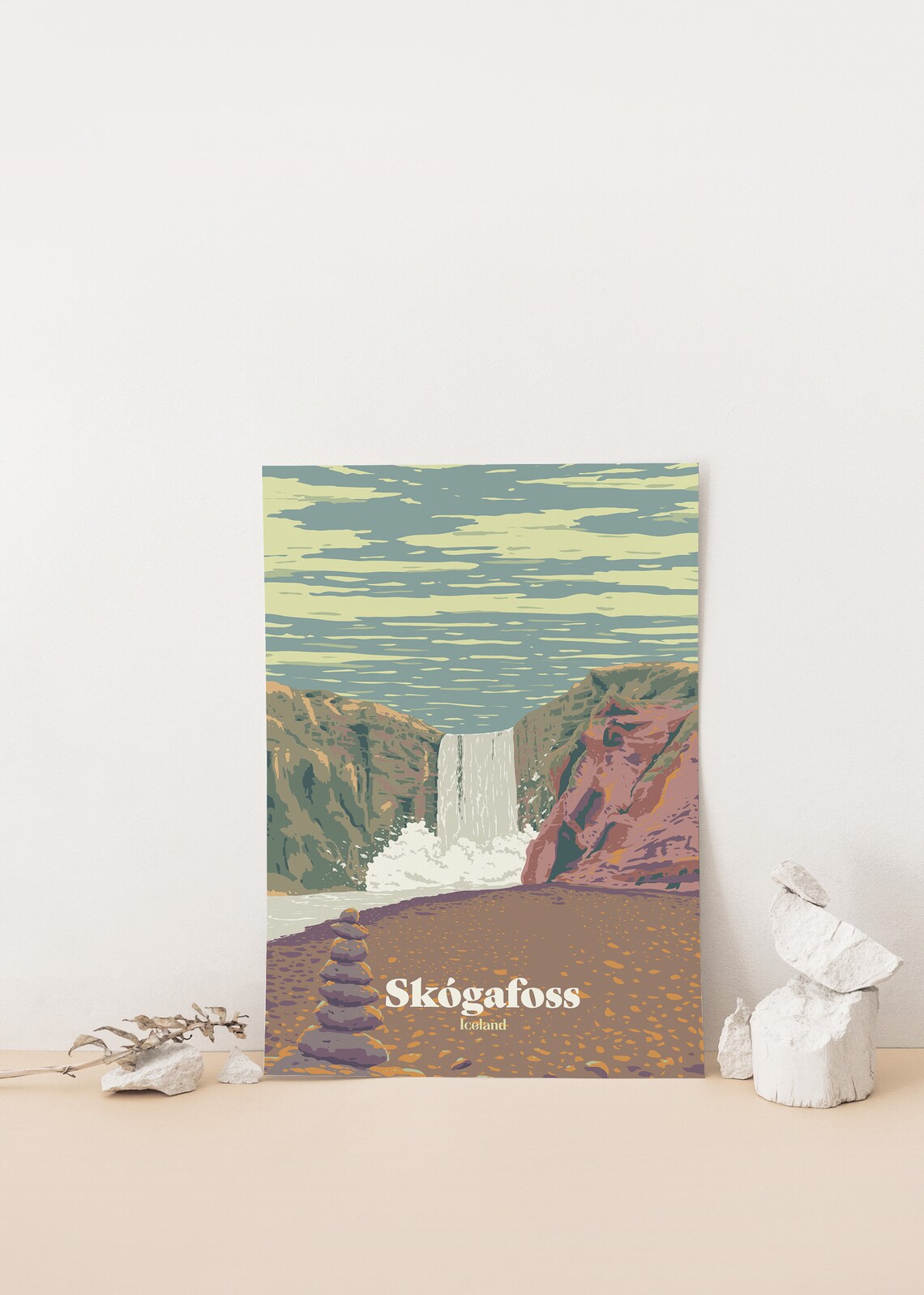 Skogafoss Iceland Retro Travel Poster, National Park - Image 4