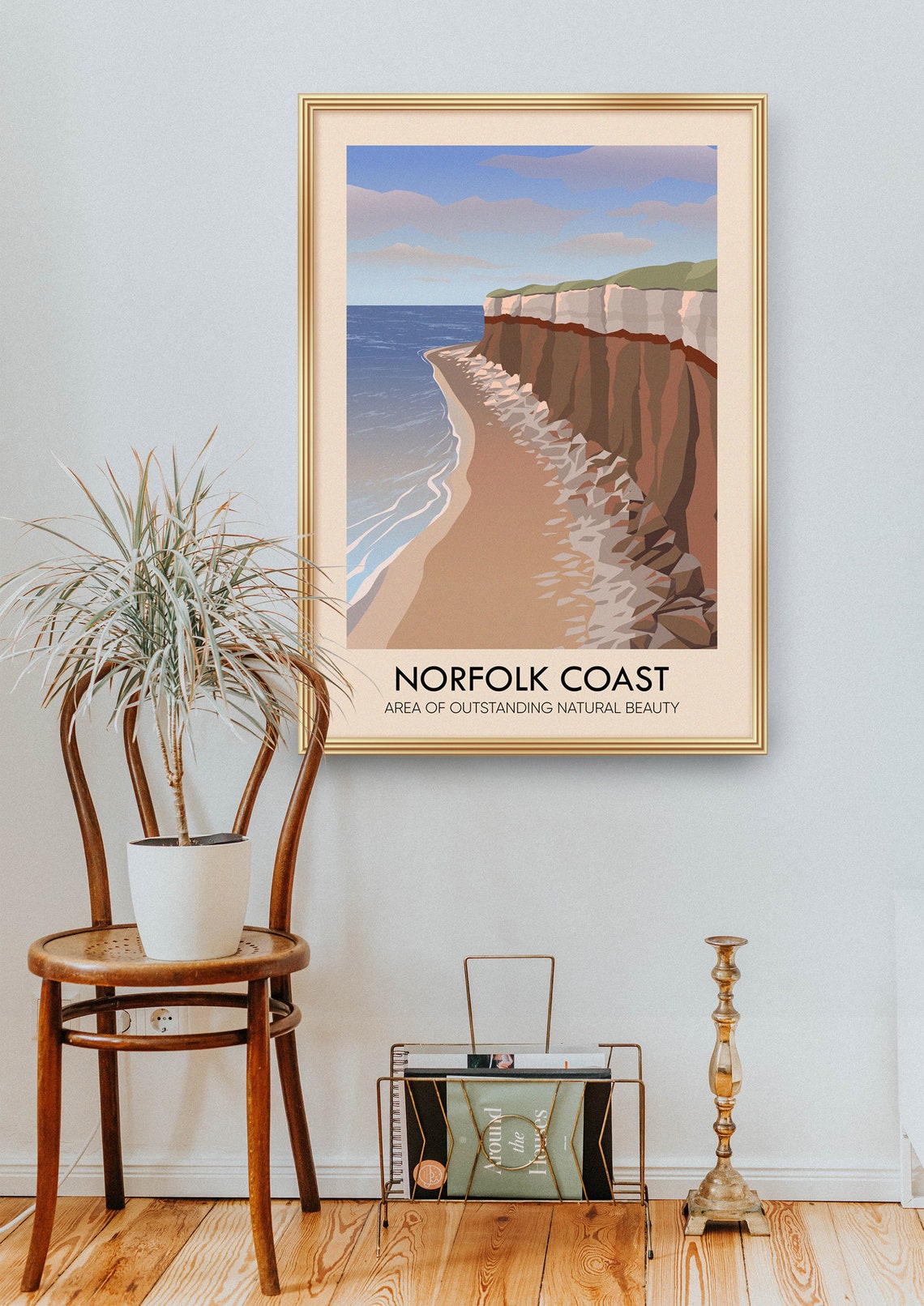 Norfolk Coast England Chalk Cliffs Beach Vintage Travel Poster - Image 2