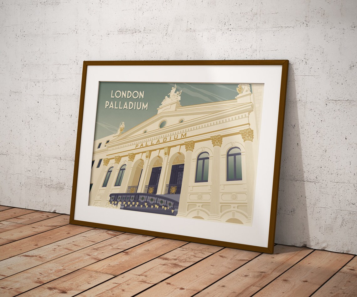 London Palladium West End Theatre Facade Historic Landmark Travel Poster - Image 3