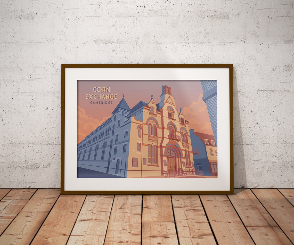 Corn Exchange Cambridge Music Venue Architecture Vintage Travel Poster - Image 4