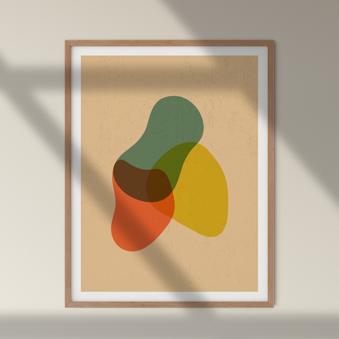 Overlapping Translucent Organic Shapes Minimalist Abstract Wall Art