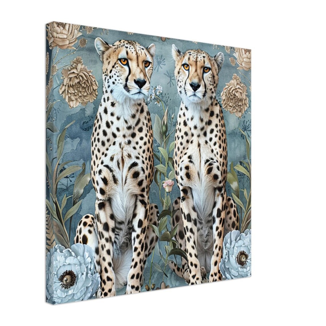 Elegant Cheetahs Illustration, Jungle Animal Art Print - Image 2