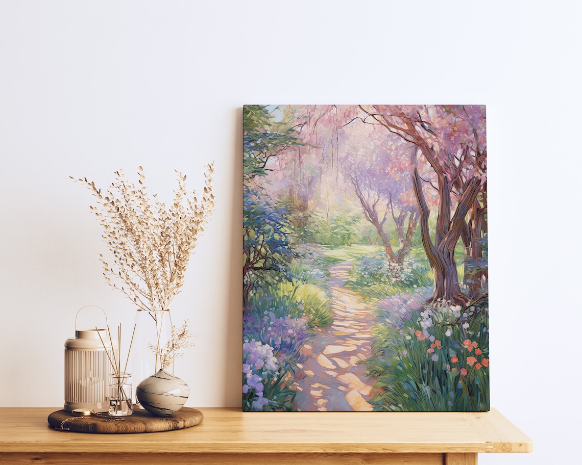 Van Gogh Inspired Sunlit Path Floral Trail Art Print