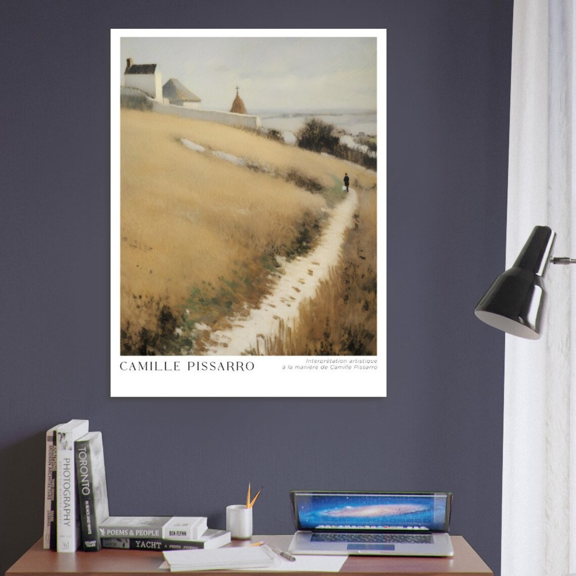 Pissarro Meadow, Impressionist Landscape Poster