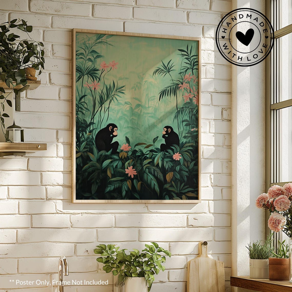 Henri Rousseau Tropical Jungle Monkeys Art Print - Image 2
