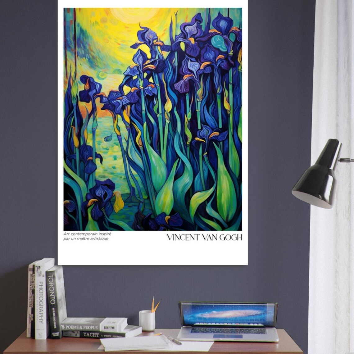 Van Gogh Blue Flower Abstract Museum Poster