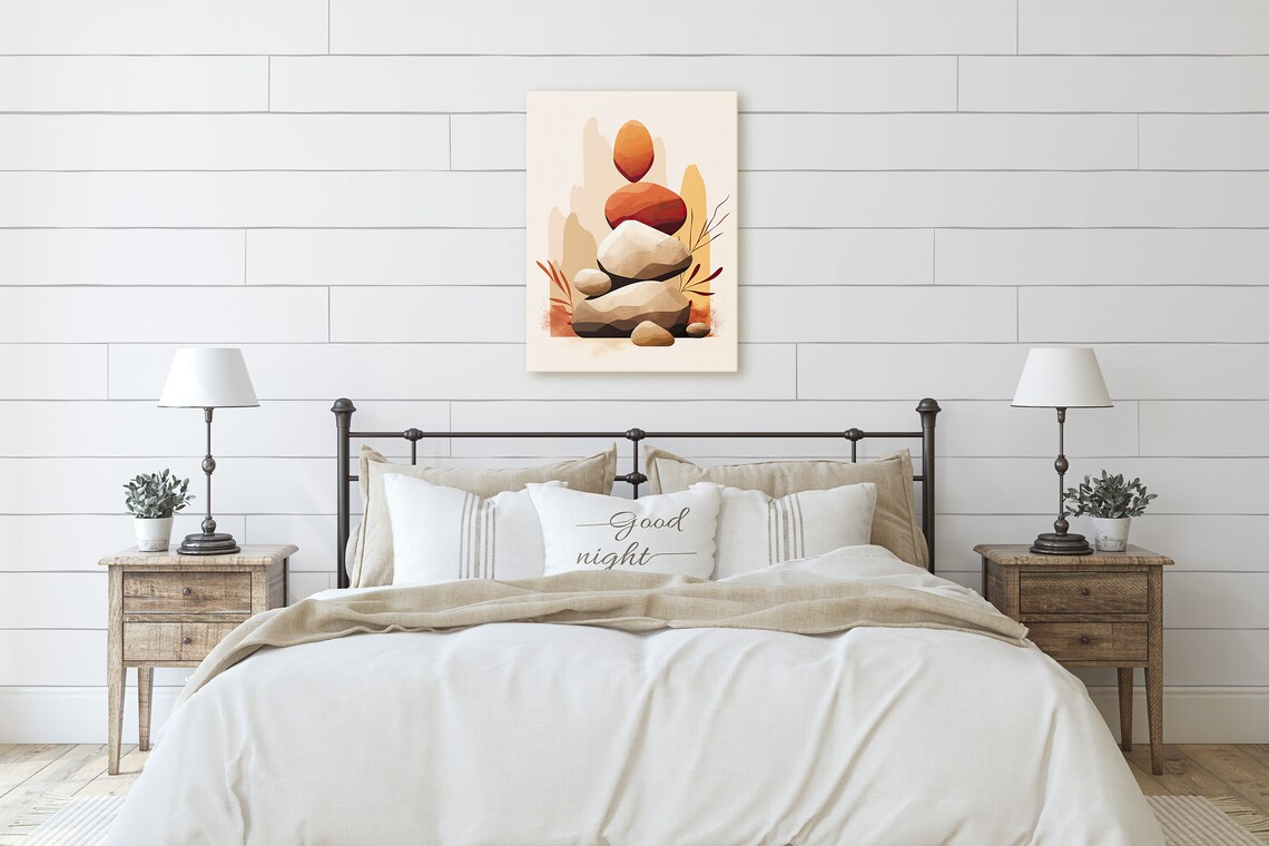 Stacked Stones, Mid-Century Modern Nature Decor - Image 2