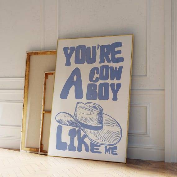 Cowboy Like Me Poster Hat Lyrics Print Evermore Fangirl Wall Art Trendy Preppy Home Decor
