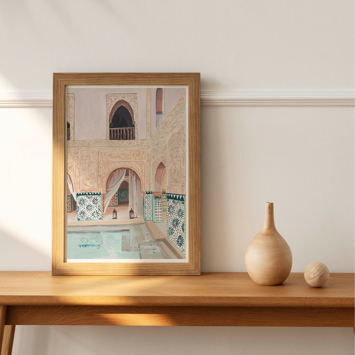 Marrakech Art Print Morocco Poster Moroccan Art Print Arabic Wall Art Morocco Architecture Boho Wall Decor Marrakesh Riad Art - Image 2