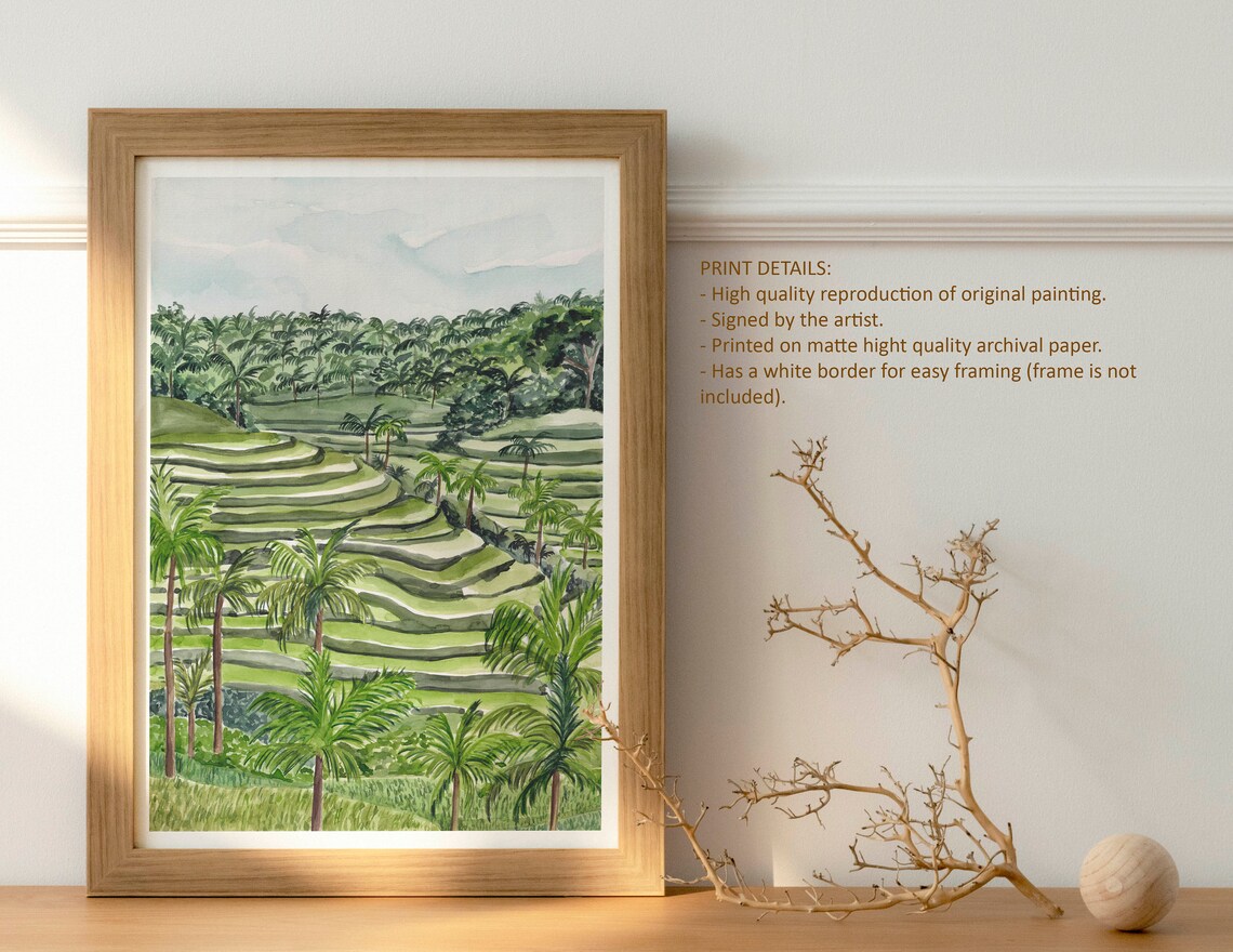 Bali Ubud Rice Fields Travel Poster, Indonesia - Image 4