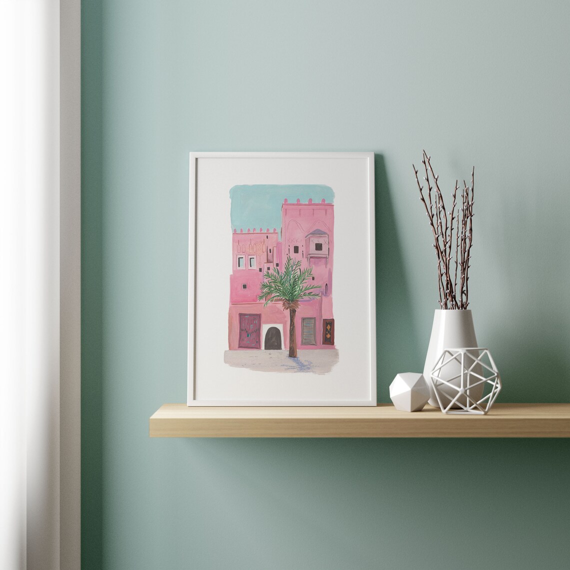 Marrakech Morocco Travel Poster, Moroccan Mosque Art - Image 2