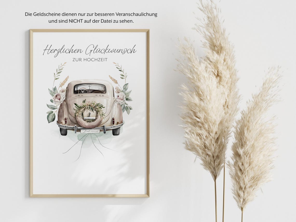 Money Gift With A Car For The Wedding Bride And Groom Gift Wedding Car Gift Pdf Personalized Gift Money Gift - Image 2
