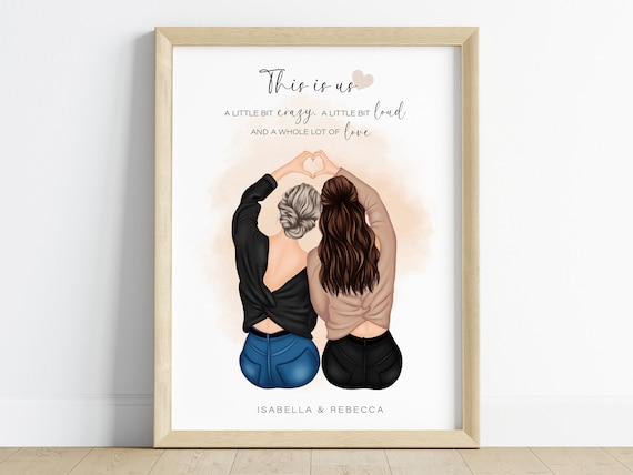 Personalized This Is Us Two Friends Heart Hands Quote Poster
