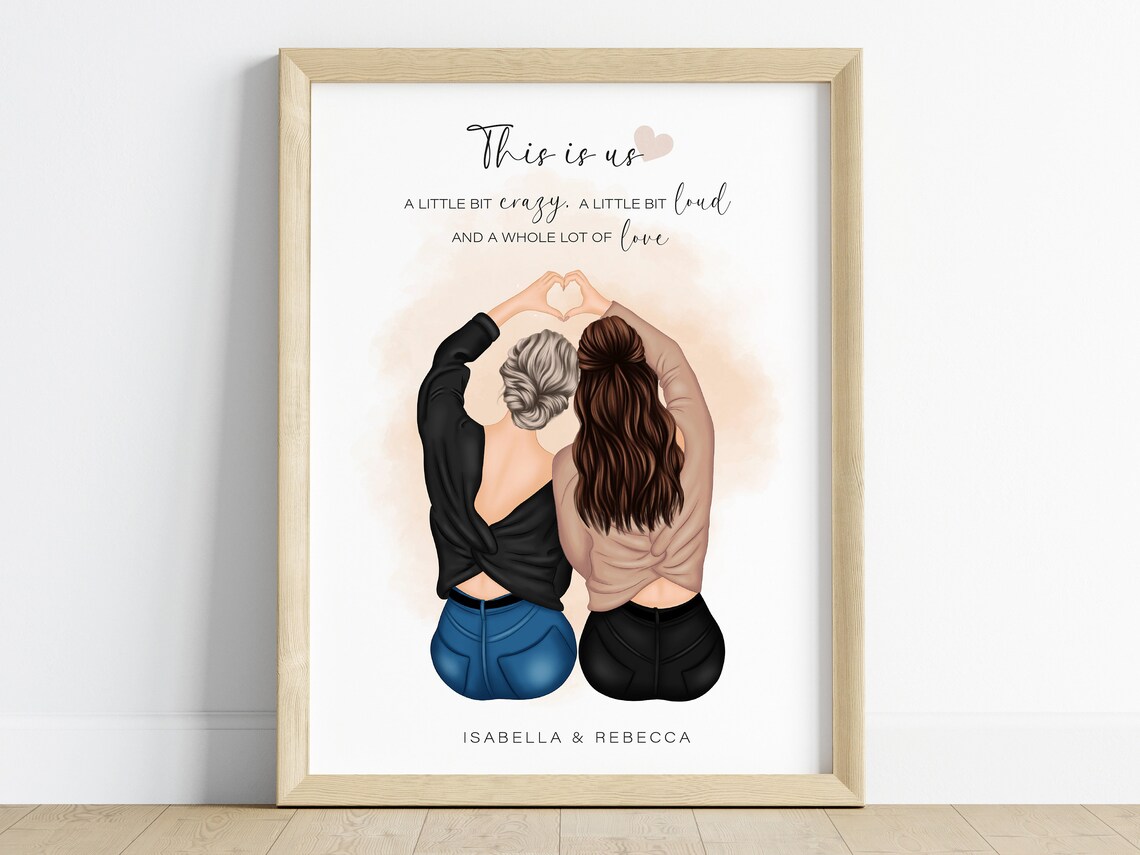 Personalized This Is Us Two Friends Heart Hands Quote Poster