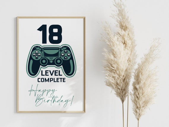 Gift 18th Birthday Gamer Level Complete 18th Birthday Gift Birthday Gift Daughter Son Pdf