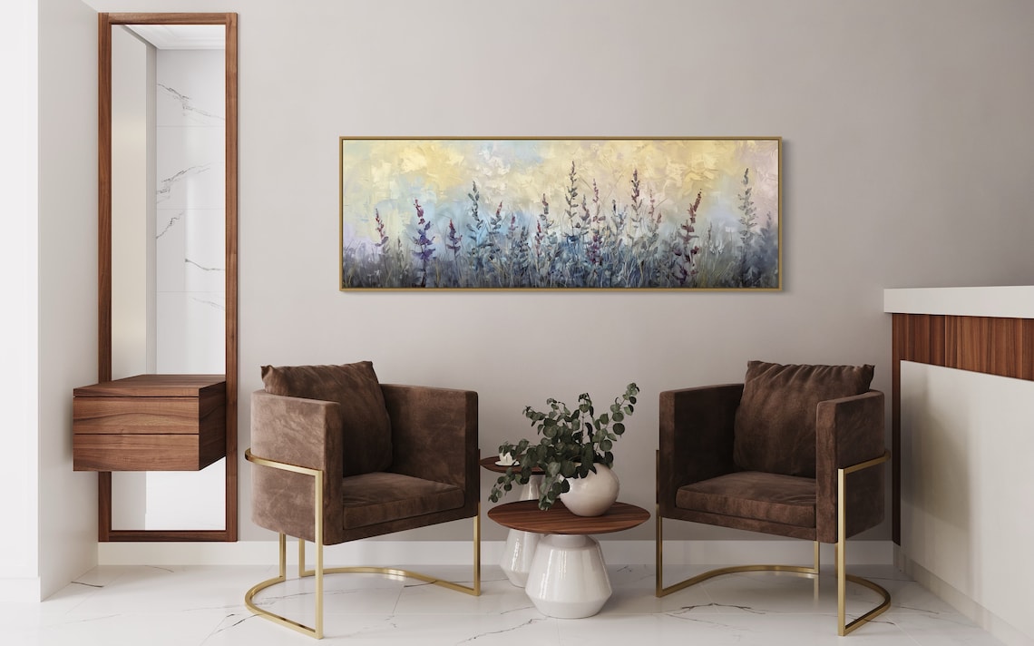 Lavender Breeze Panoramic Art Print, Neutral Meadow - Image 4