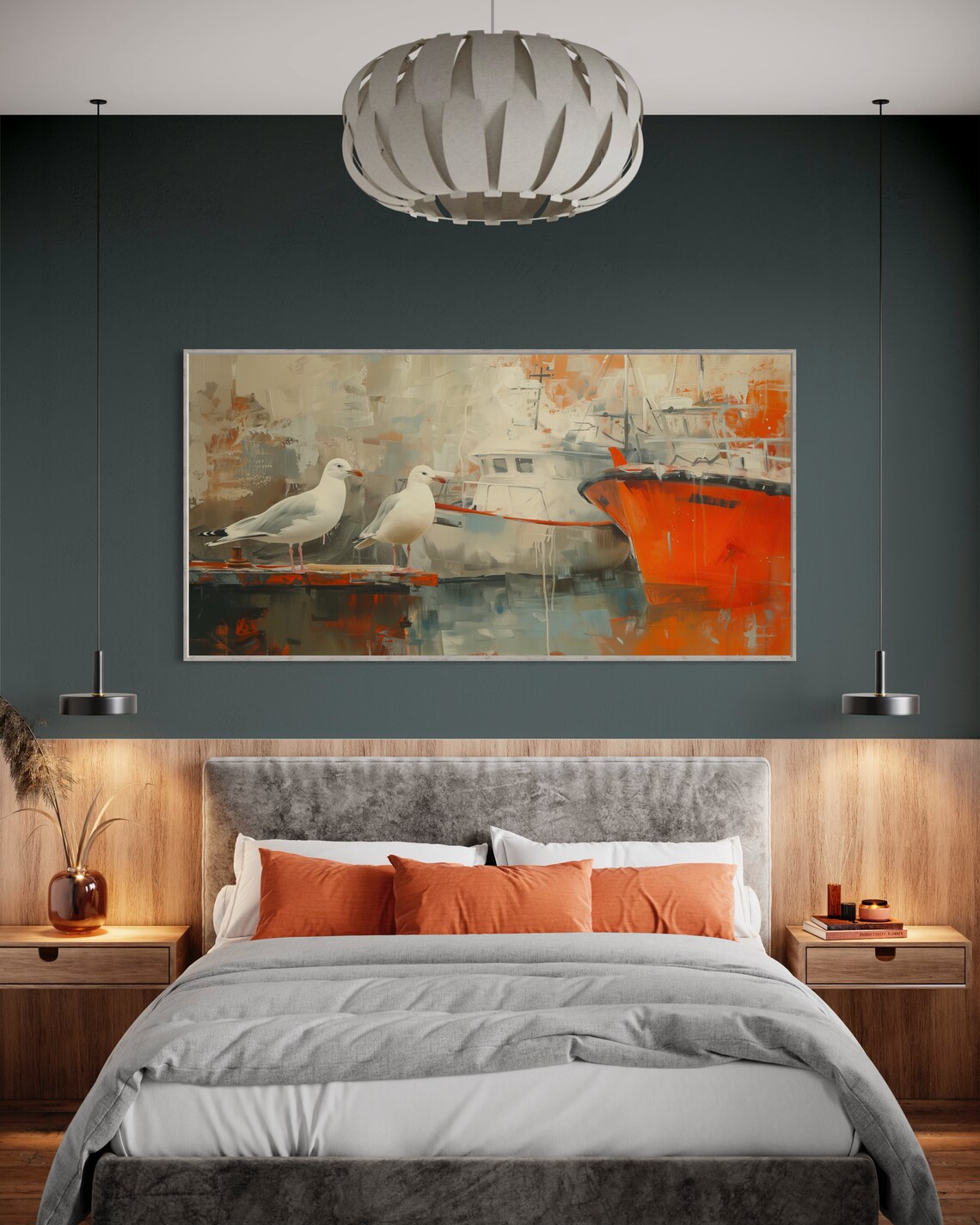 Seagull And Fishing Boat Nautical Seaside Art Print - Image 3