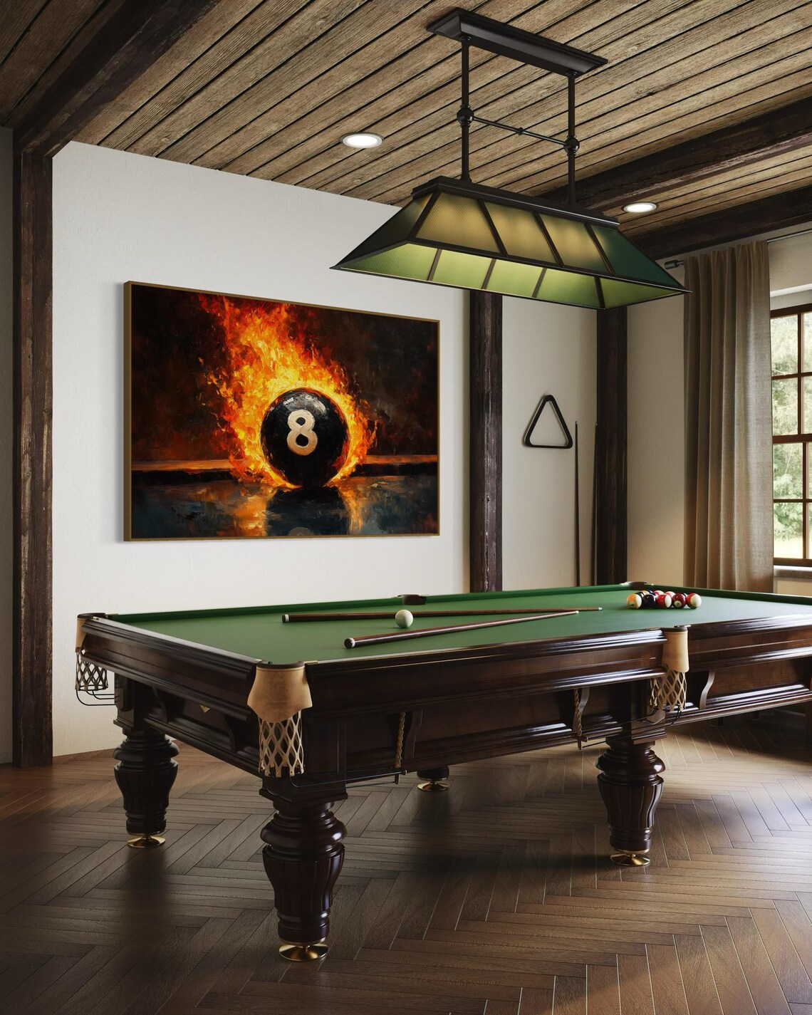 Flaming 8 Ball Billiards Fiery Pool Table Game Room Wall Art Poster - Image 5