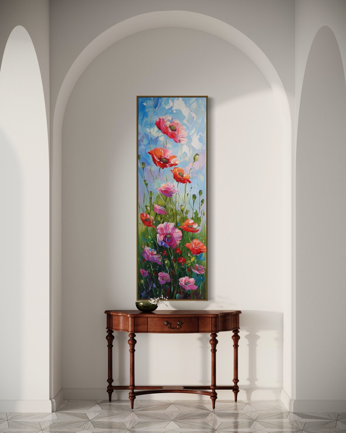 Red Poppy Print, Vertical Botanical Wall Art - Image 4