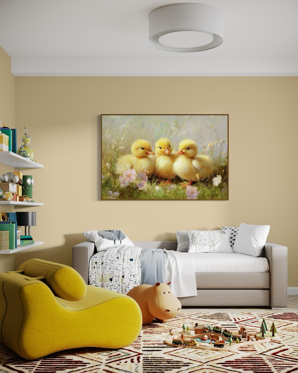 Adorable Duckling Vintage Farmhouse Art Print - Image 2