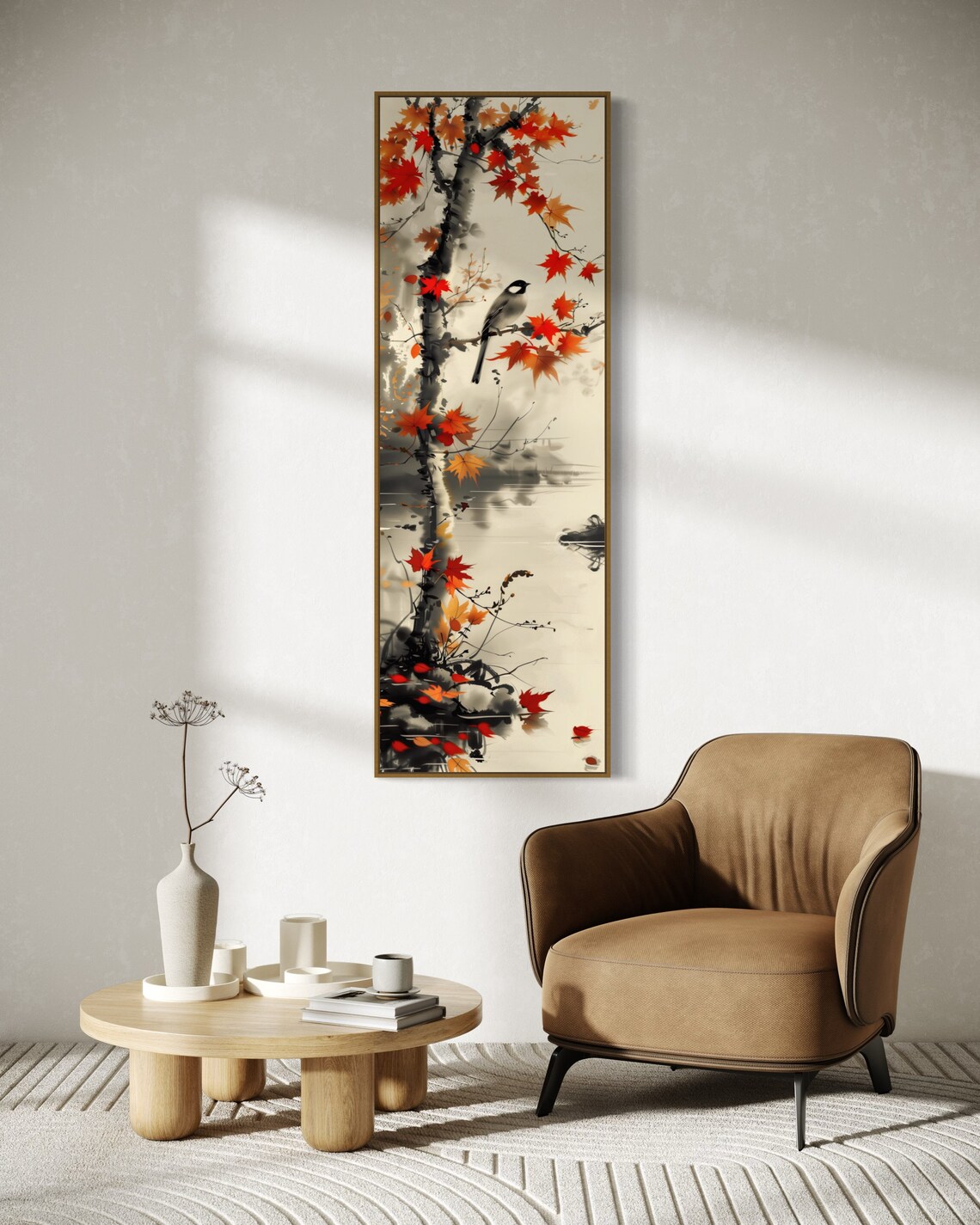 Autumnal Bird and Maple Tree Wall Art Decor Print - Image 5