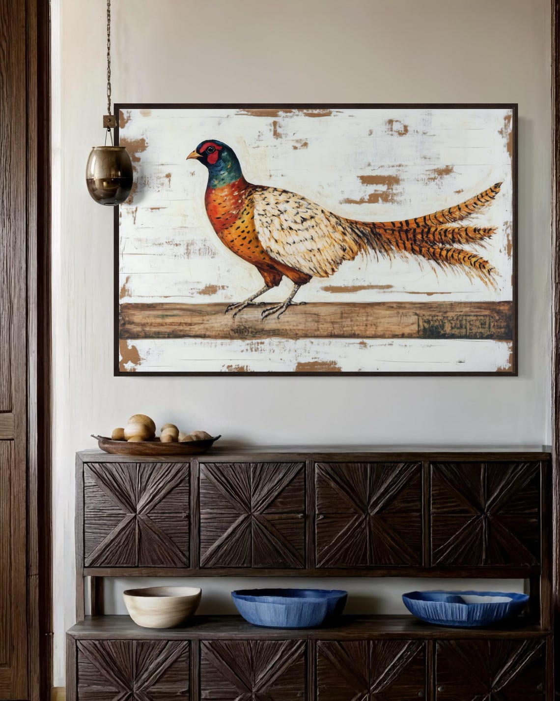 Rustic Pheasant Wall Art Vintage Bird Farmhouse Wildlife Print Poster - Image 2