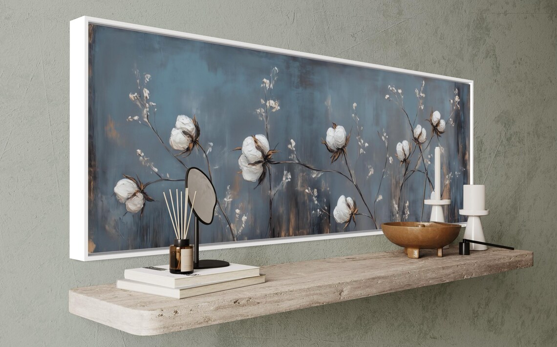 Rustic Cotton Plant Panoramic Art Print, Farmhouse Decor - Image 4