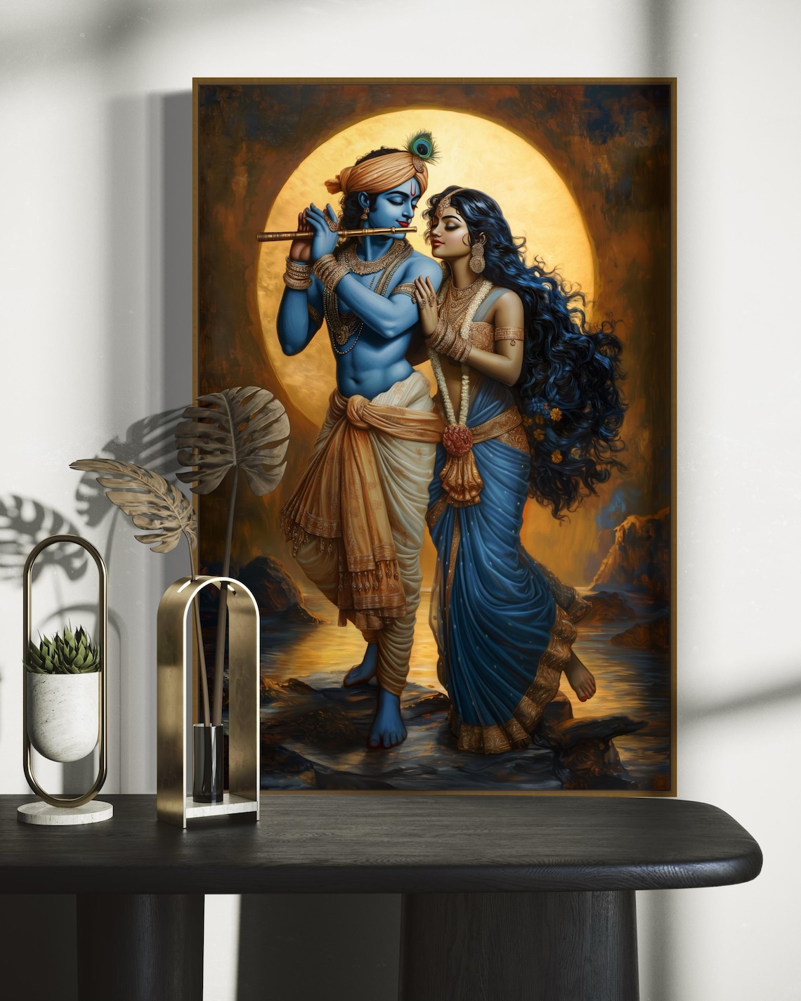 Divine Krishna And Radha Art Print, Spiritual Decor - Image 5
