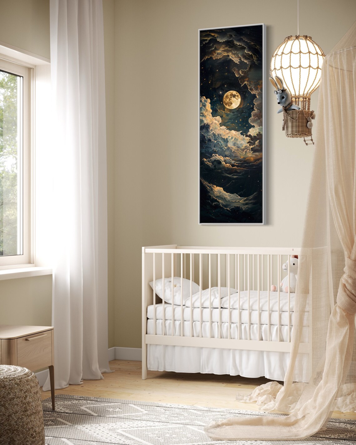 Moonlit Starry Night Vintage Celestial Art Print - Image 5