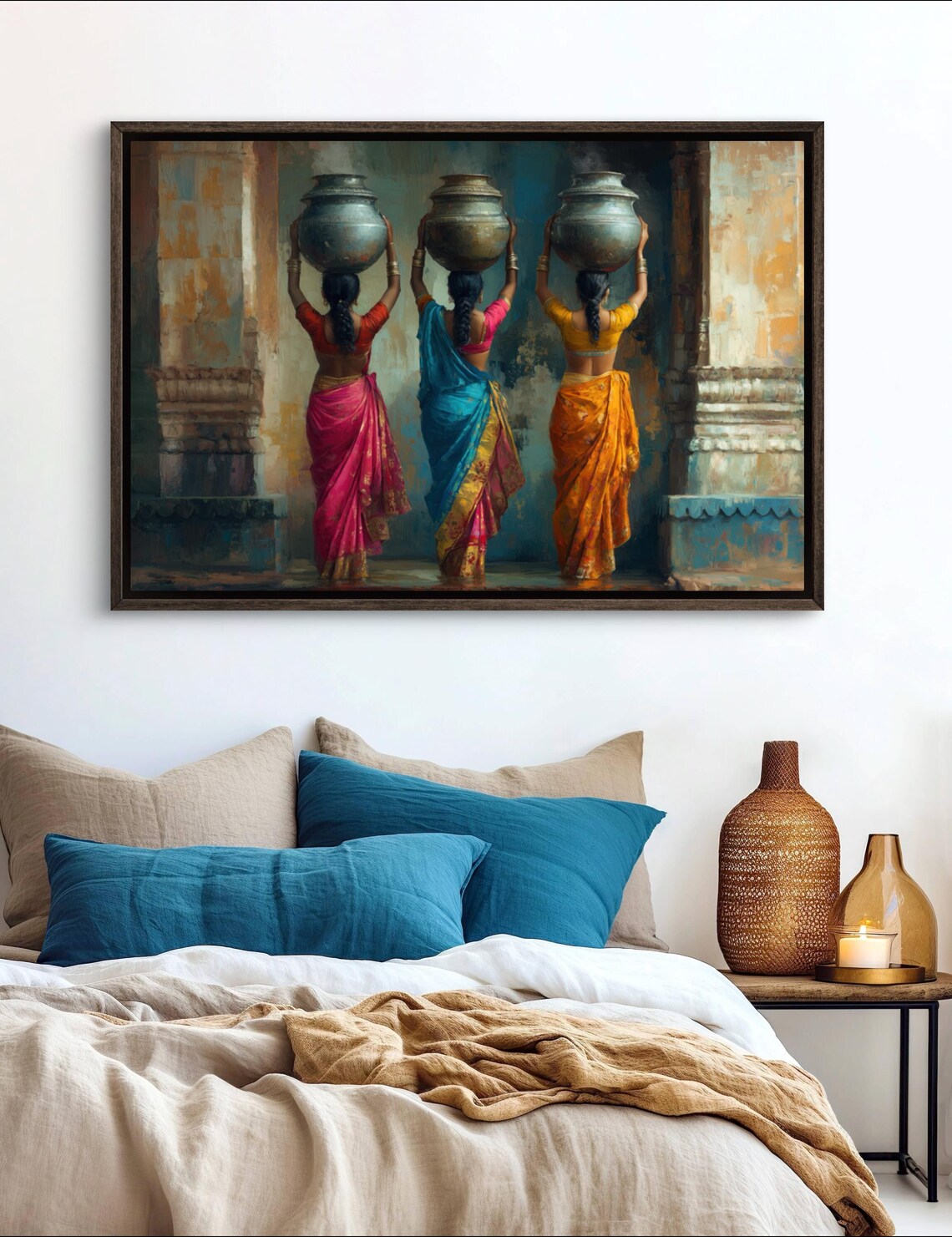 Elegant Indian Woman Portrait, South Asian Wall Art - Image 3