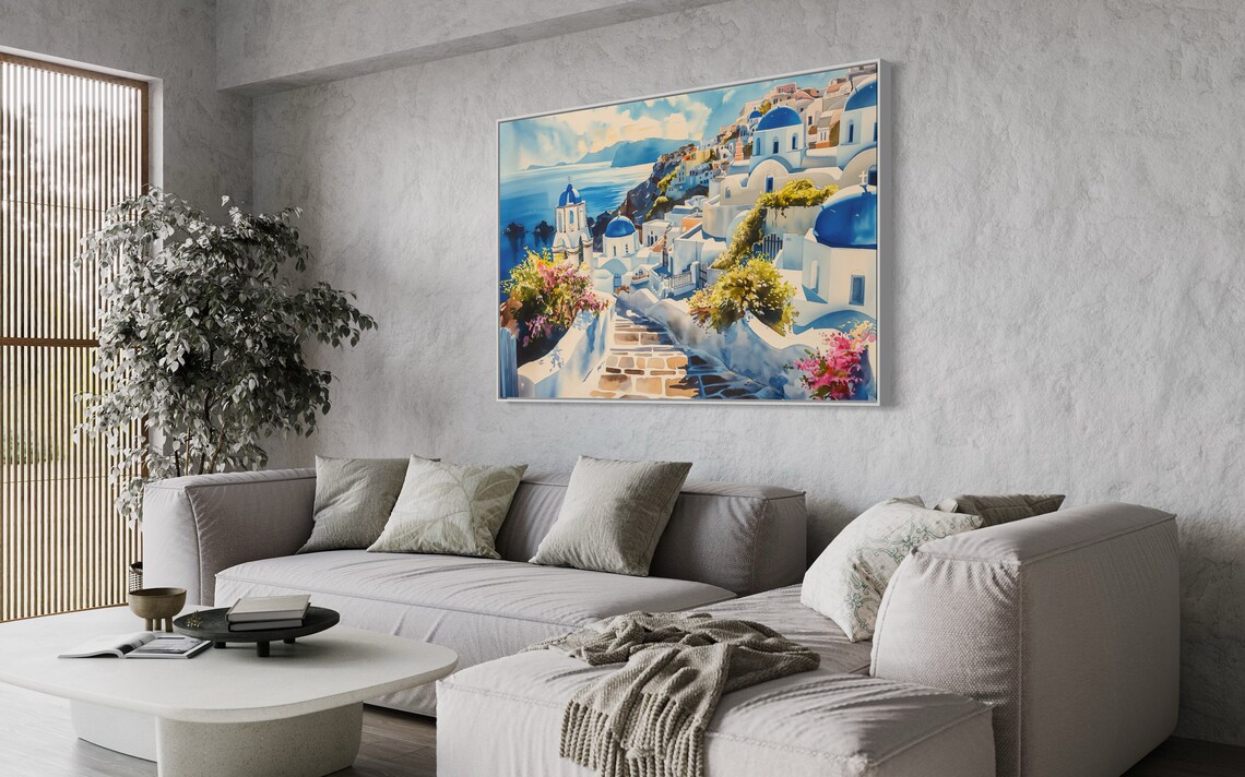Santorini Colors Greek Landscape Art Print, Coastal Decor - Image 5