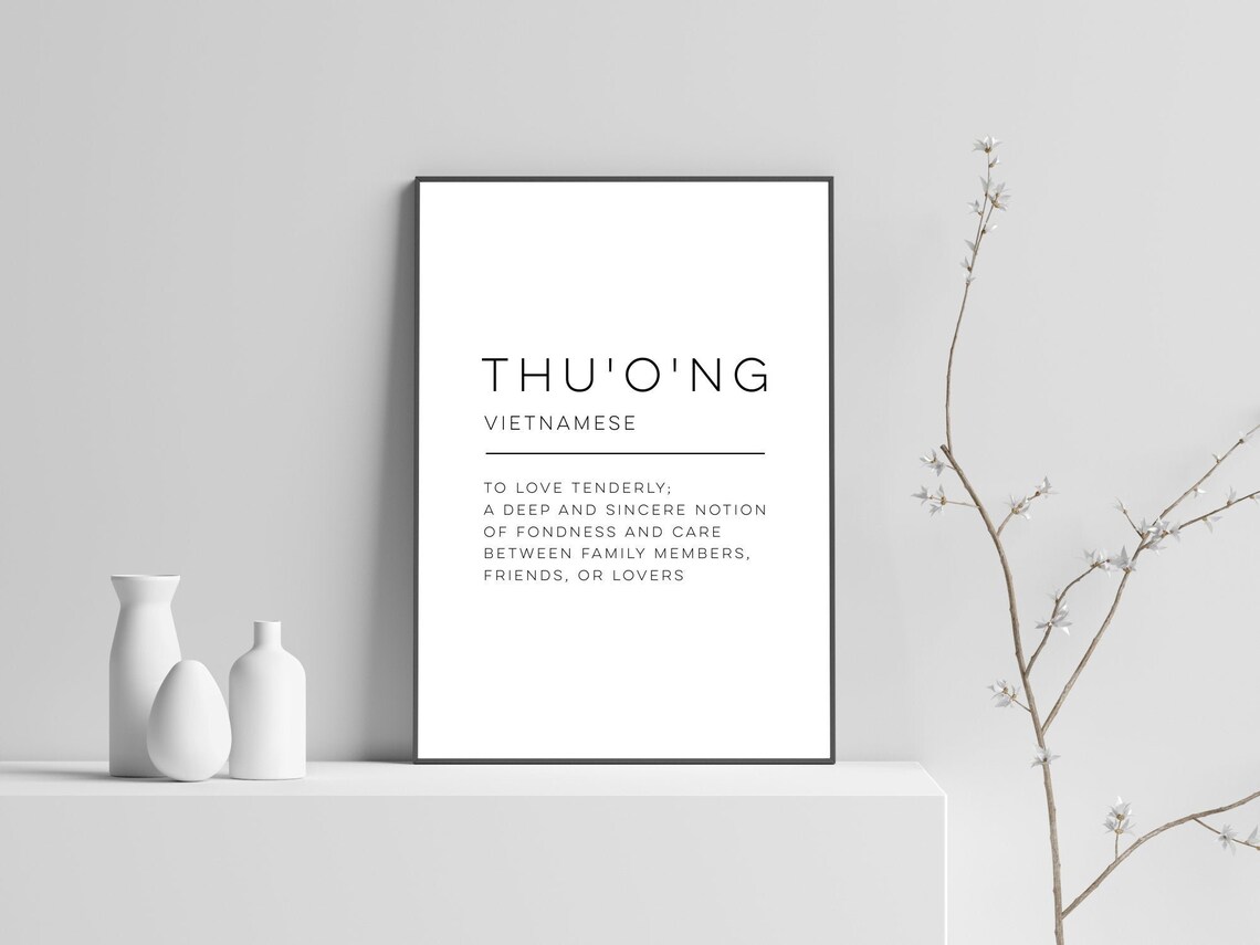 Thuong Definition Poster Print, Modern Word Design
