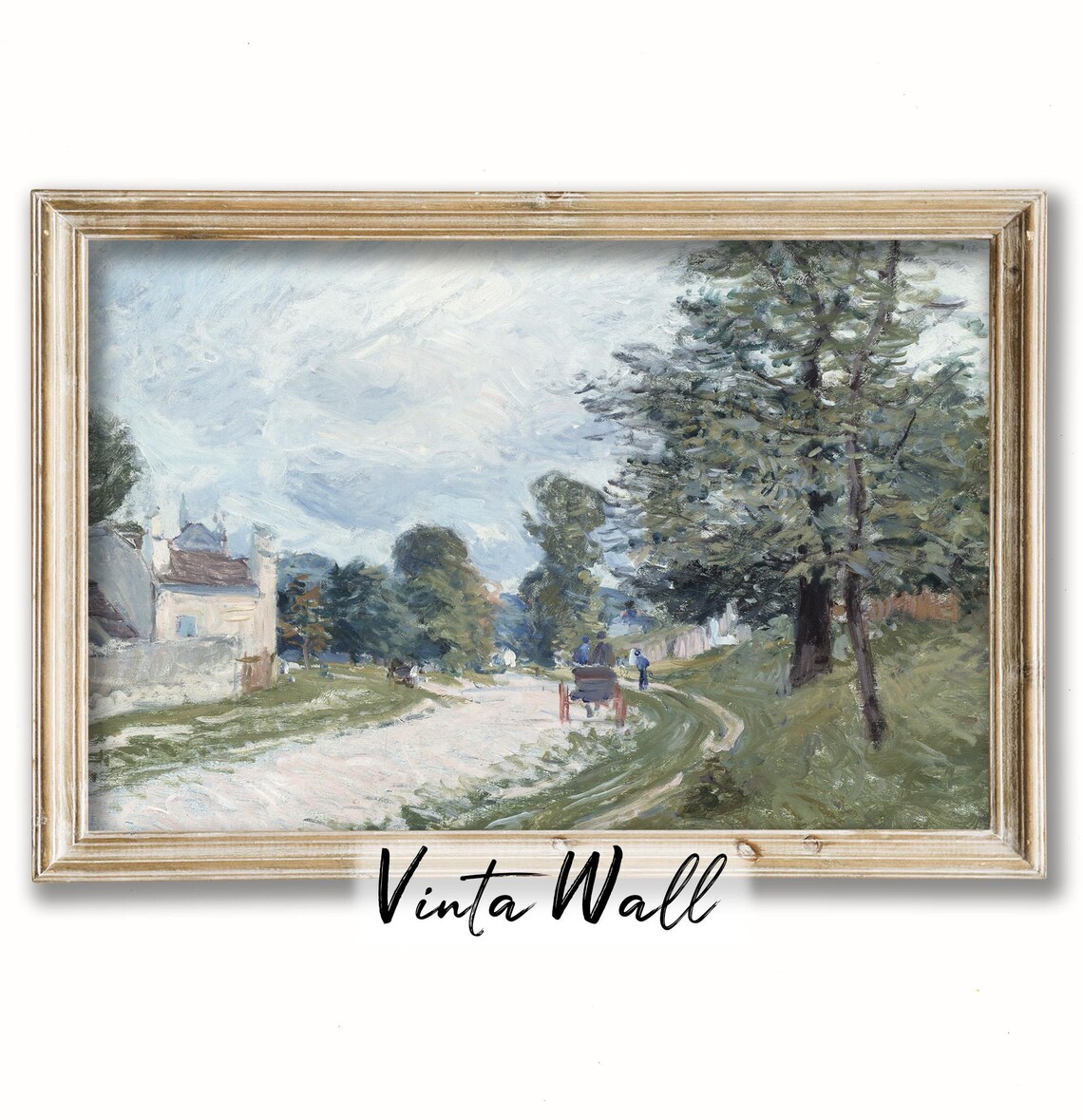 Sunlit Village Road with Horse Cart Impressionist Landscape Poster