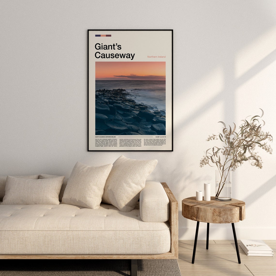 Giant's Causeway Northern Ireland Basalt Columns Sunset Coast Poster - Image 2