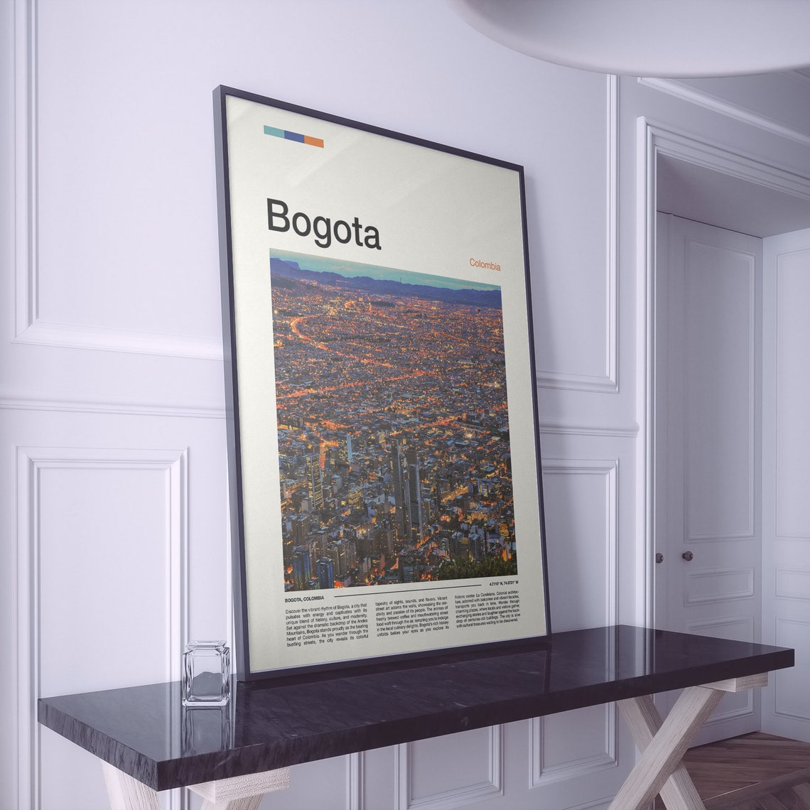 Bogota Colombia Night City Lights Panorama Aerial View Poster - Image 2