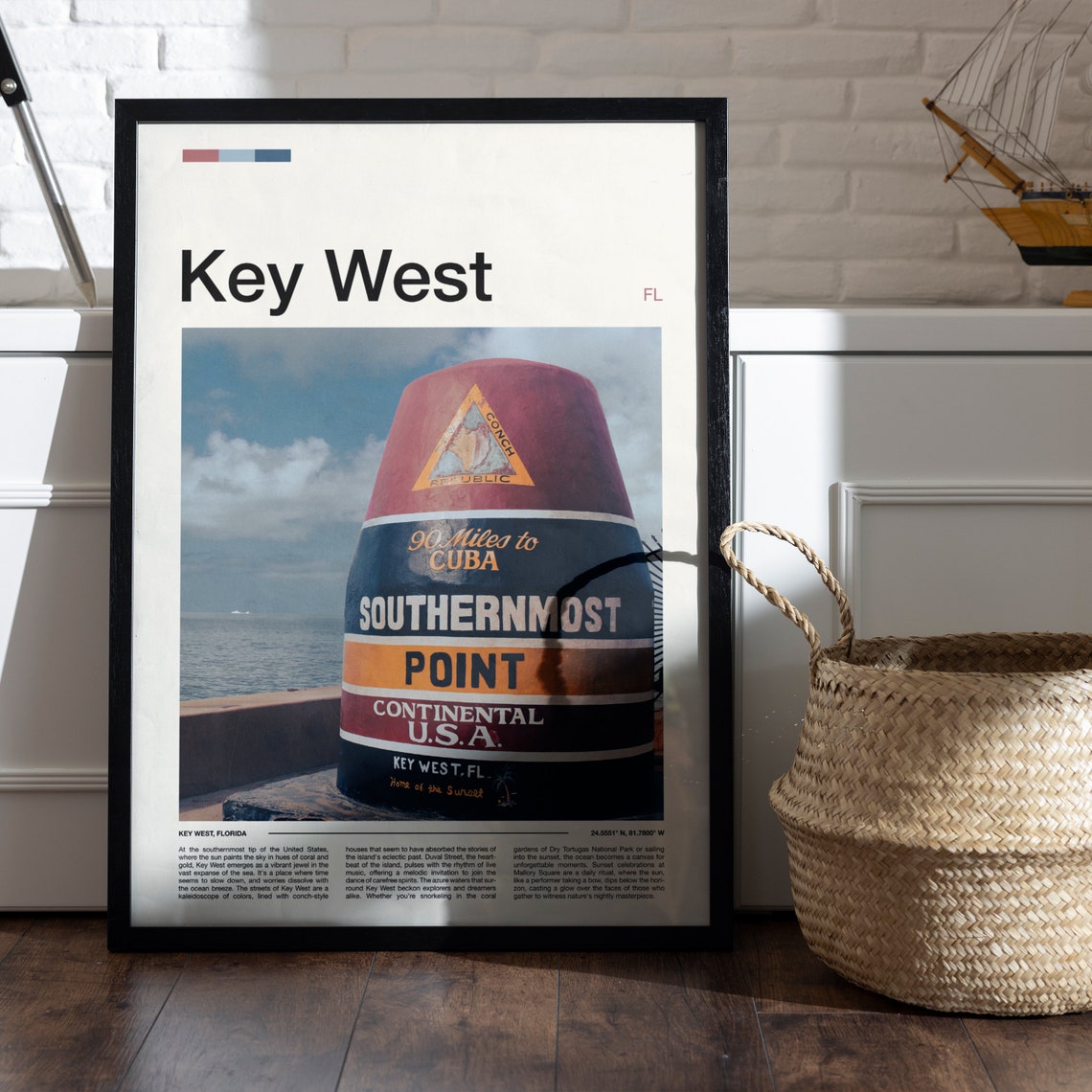 Key West Florida Southernmost Point Buoy Landmark Scene Poster - Image 5