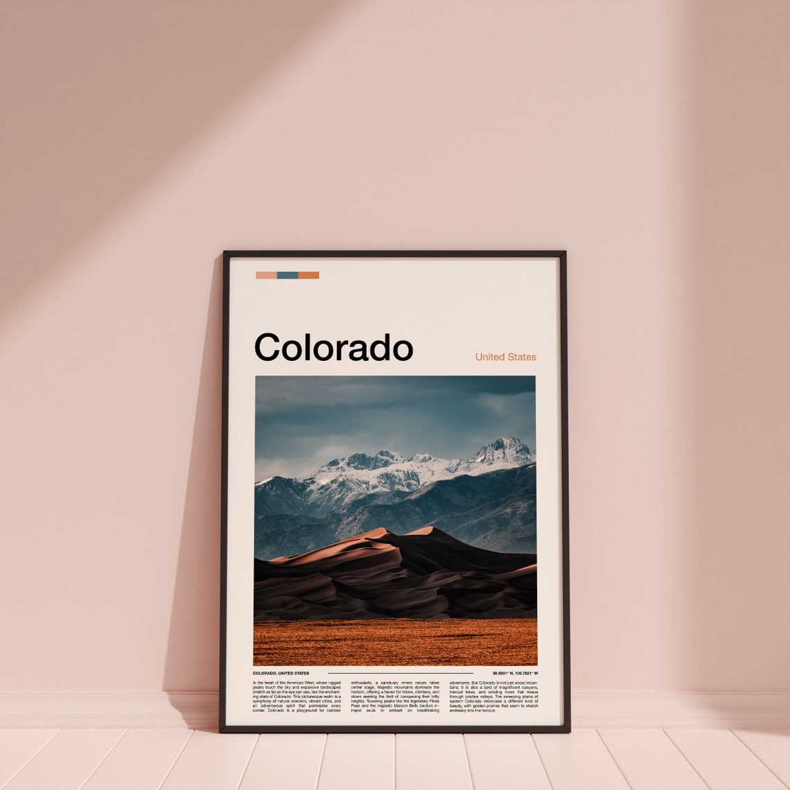 Colorado Great Sand Dunes Snowy Peaks Desert Landscape Poster - Image 3