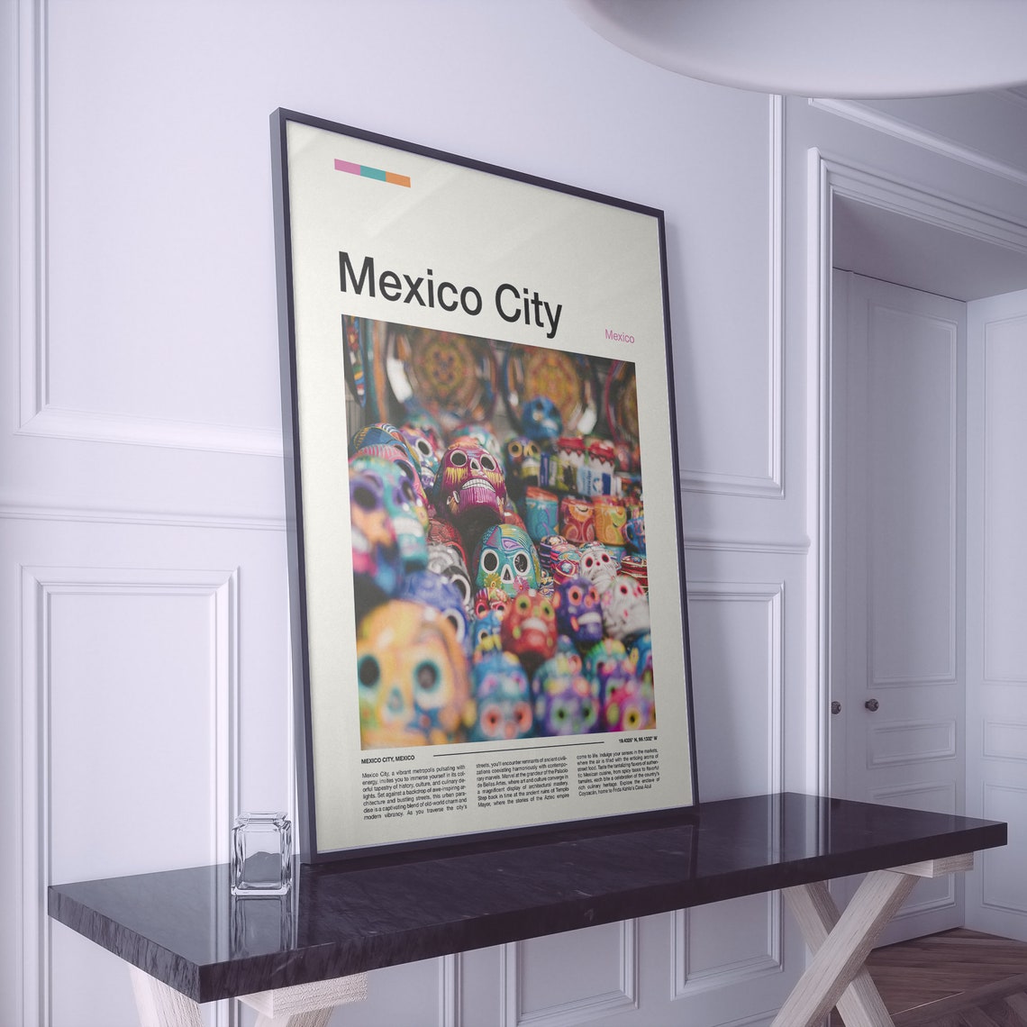 Mexico City Colorful Sugar Skulls Day of the Dead Market Poster - Image 2