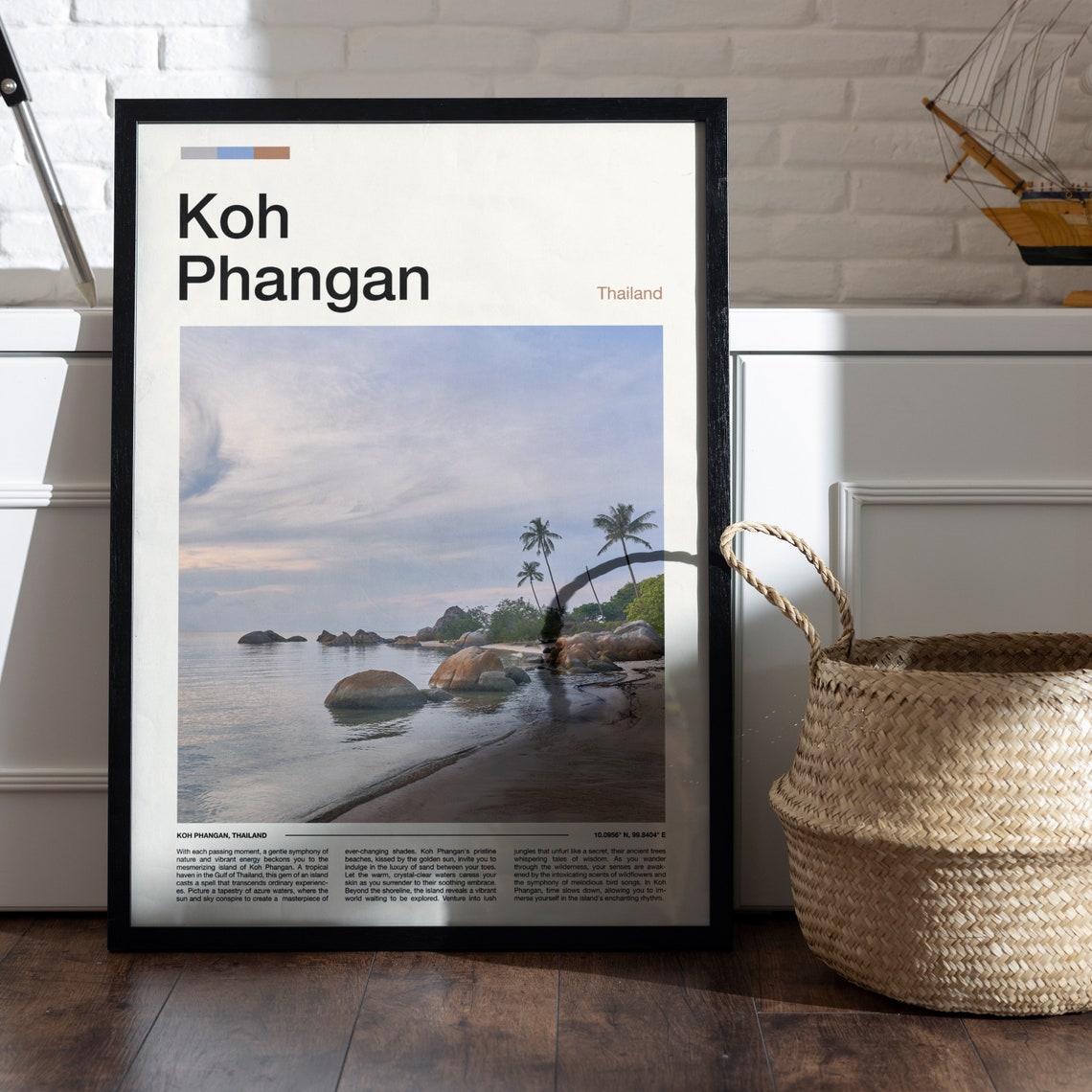 Koh Phangan Thailand Tropical Beach Palm Trees Sunset Poster - Image 5