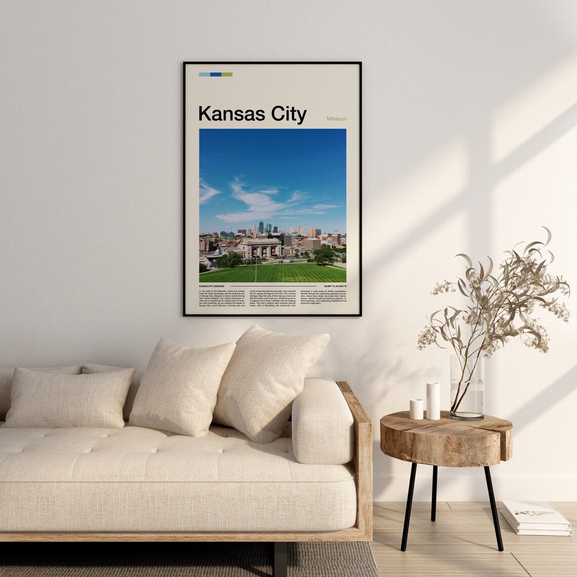 Kansas City Missouri Downtown Skyline Union Station City Travel Poster - Image 2