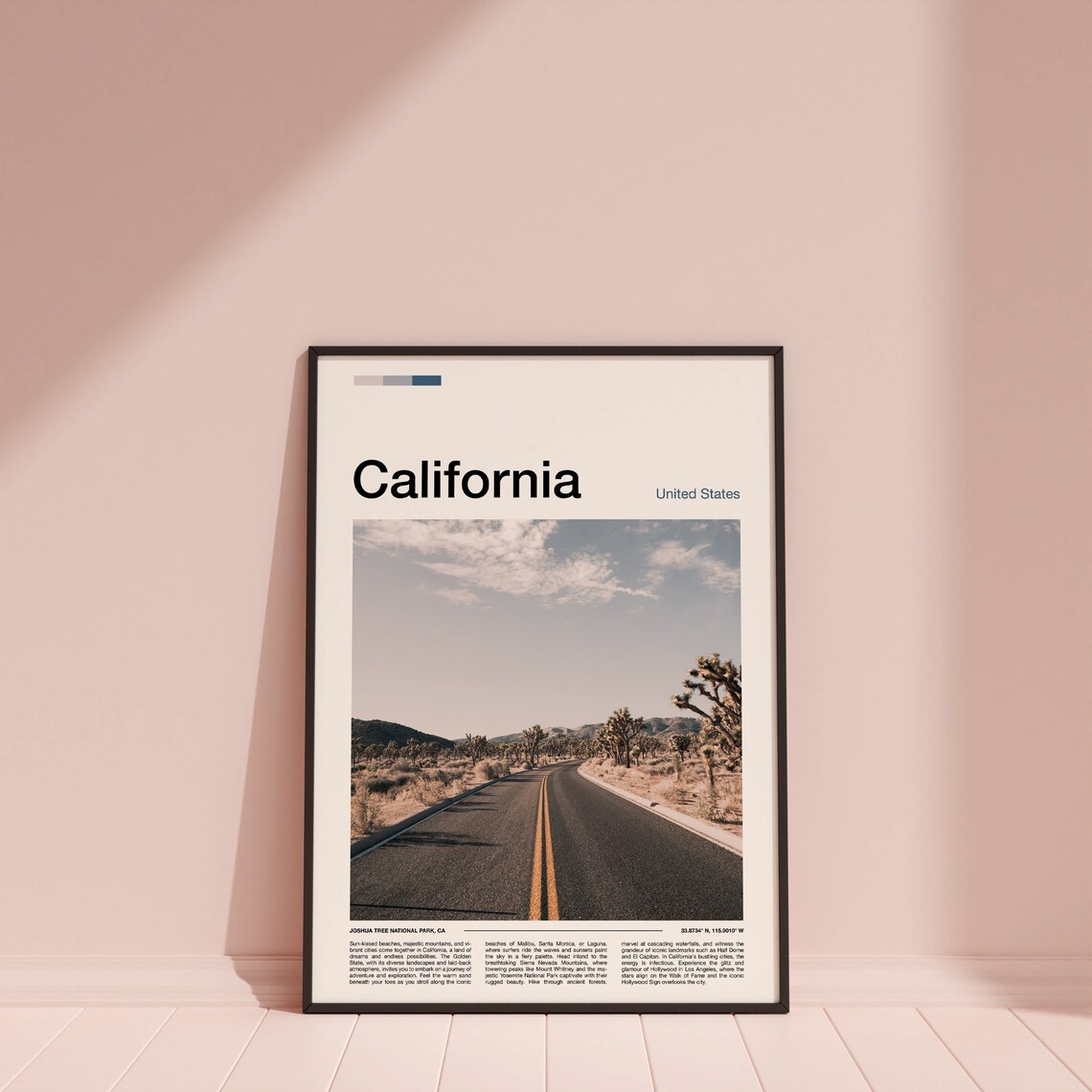 California Joshua Tree National Park Desert Road Travel Poster - Image 3