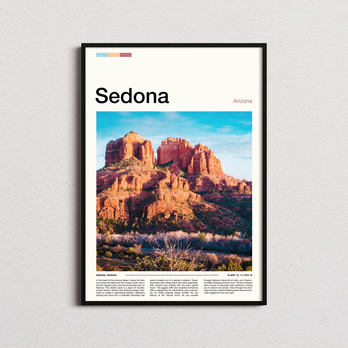 Sedona Print Sedona Poster Sedona Wall Art Sedona Art Print Sedona Photo