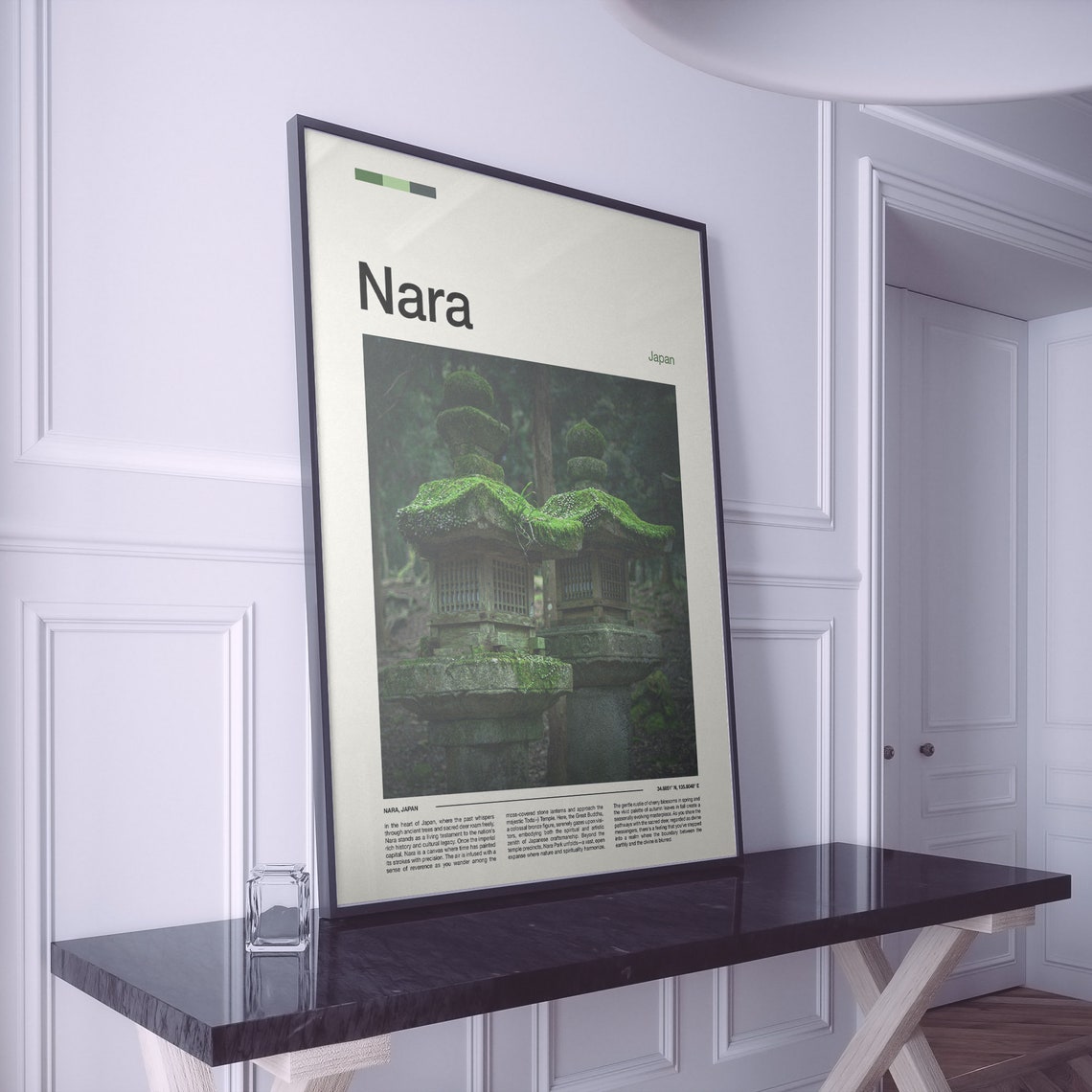 Nara Japan Moss Covered Ancient Stone Lanterns Forest Poster - Image 2